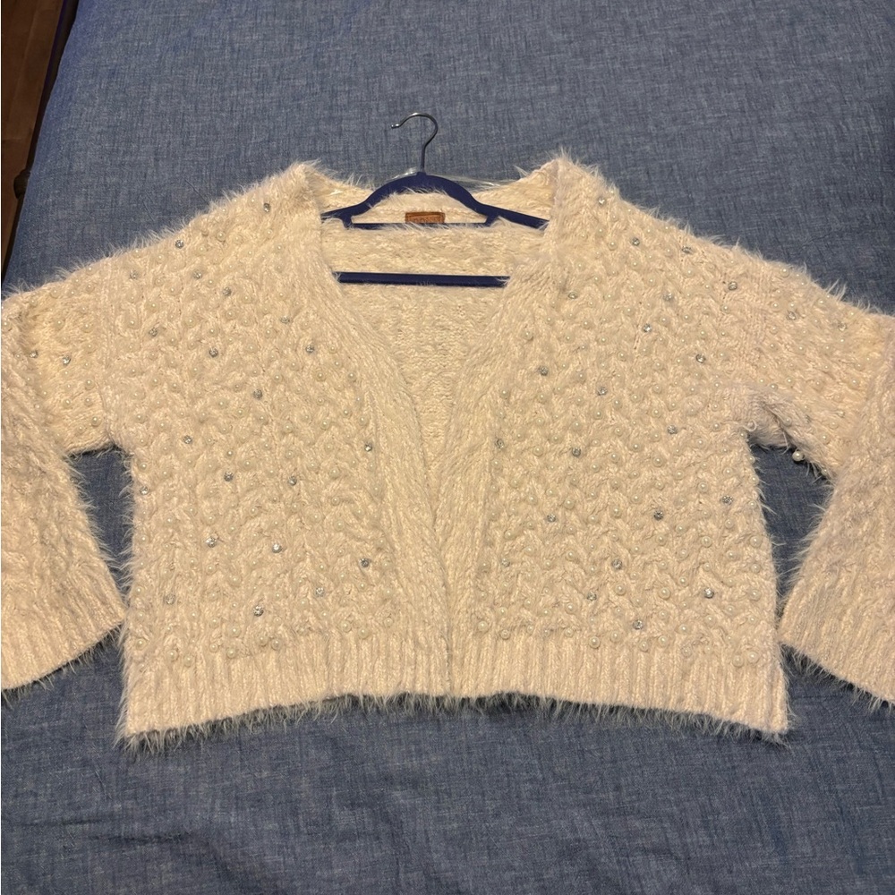 POL Cream embellished cardigan